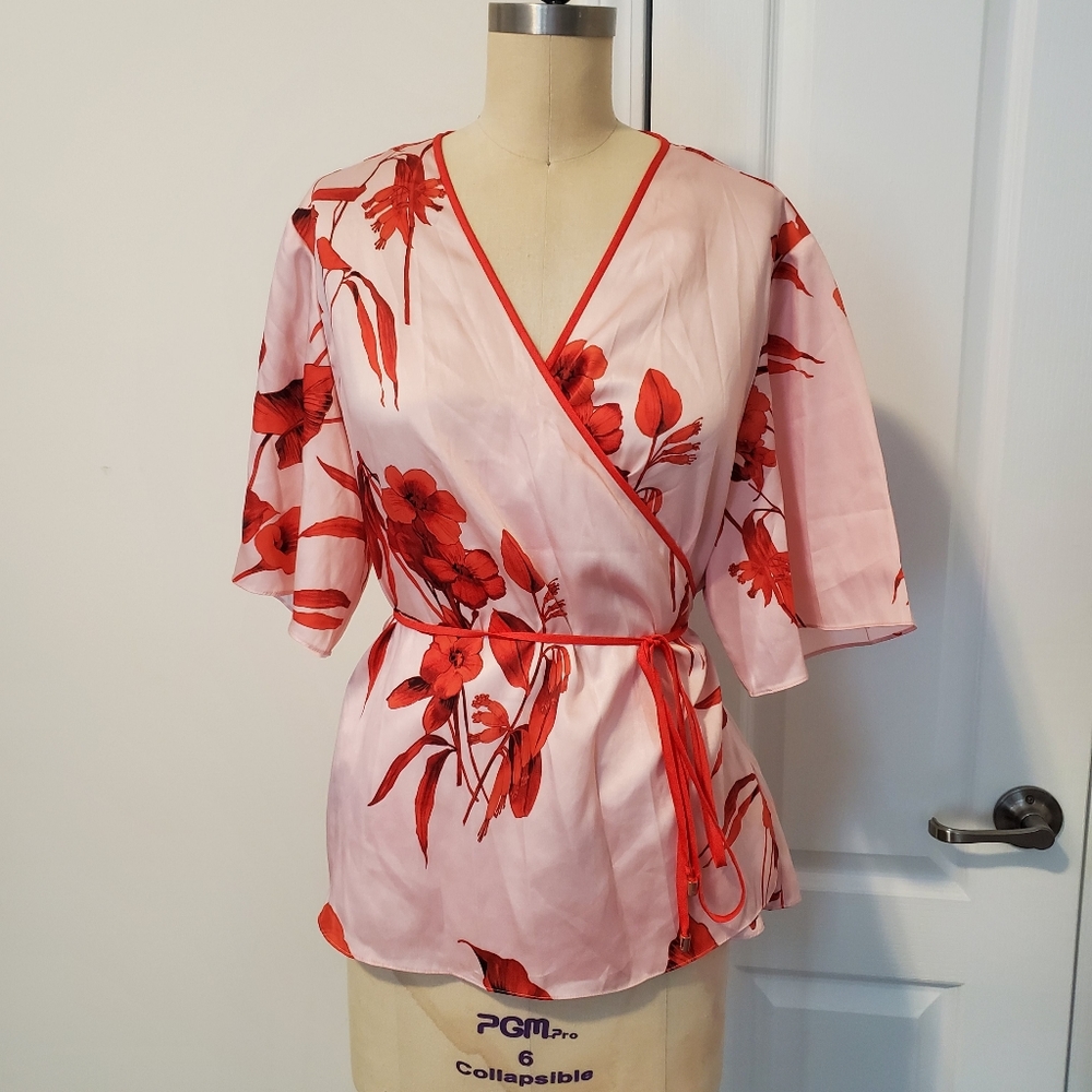 Ted Baker Pink Melonyy Fantasia Wrap Blouse